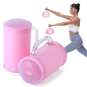 Portable 10lb Water Dumbbell Pairs Free Weights Adjustable Yoga Exercise Fitness Women Dumbbell Travel Training Water Dumbbell Set (Option: 2x5lb-Pink)