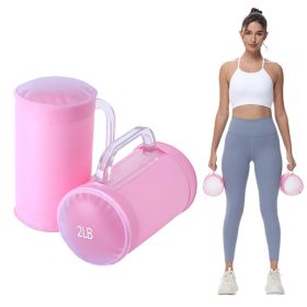2x2lbs Water Dumbbell Pairs Portable Free Weights Adjustable Yoga Exercise Fitness Women Dumbbell Travel  Training Set (Option: 2x2lb-Pink)